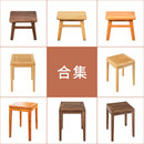 合集凳子北美黑胡桃木四方凳高餐椅凳餐桌家用实木套叠备用梳妆凳