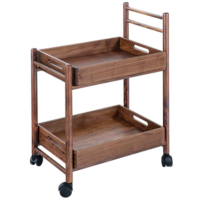 南天门北美黑胡桃木移动小推车
