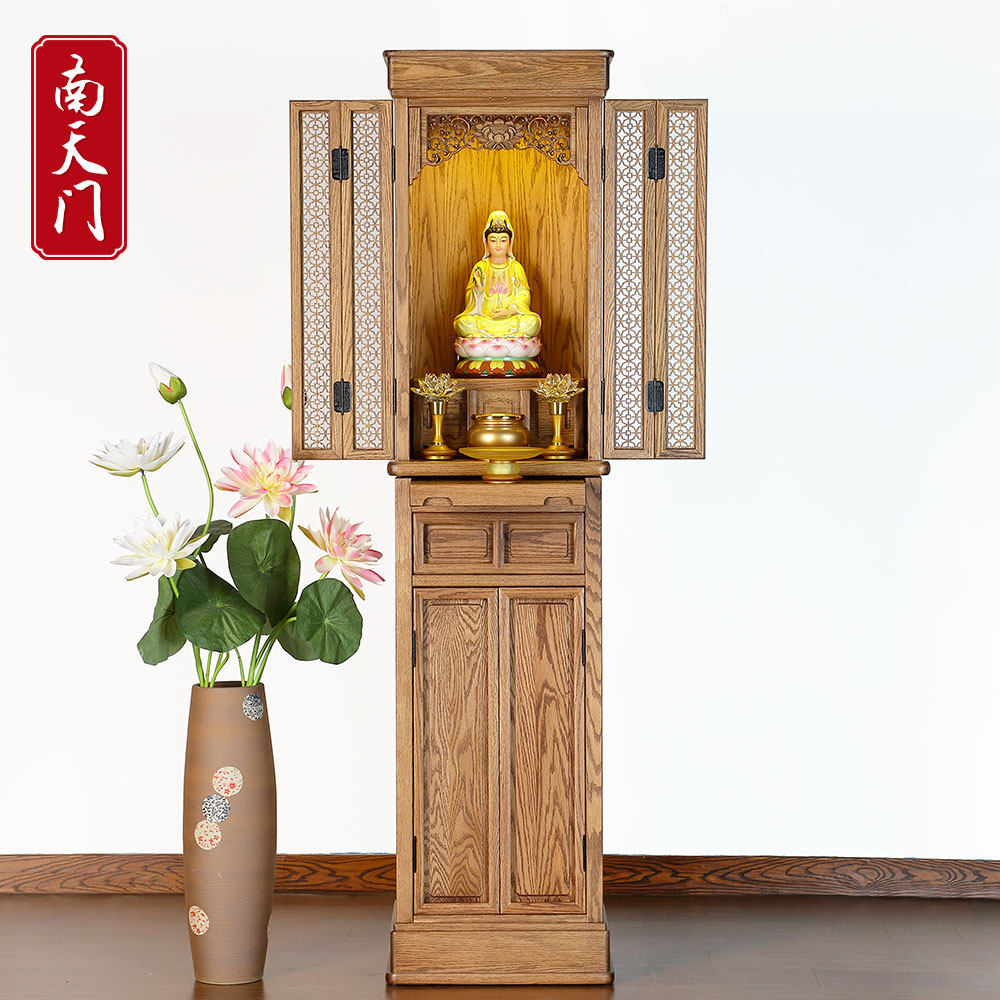 现货纯原木南天门48红橡唐式现代简约观音神柜关公供桌实木神位柜