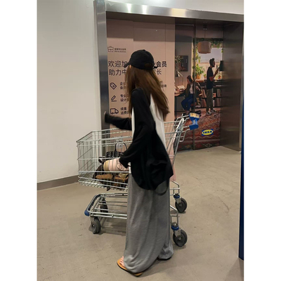 Ninipink自制堆褶高腰阔腿裤