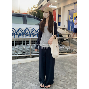 百搭宽松显瘦直筒裤 松紧腰休闲裤 基础系列 Ninipink庄不腻自制