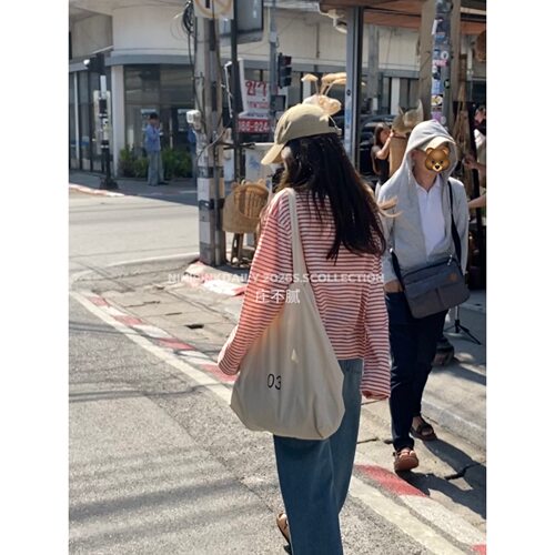 Ninipink庄不腻自制【氧气】松弛感条纹圆领针织衫T恤早春防晒衫