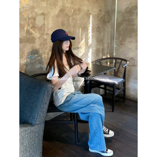 Ninipink庄不腻自制【素颜t】巨舒适V领露锁骨短袖宽松百搭上衣