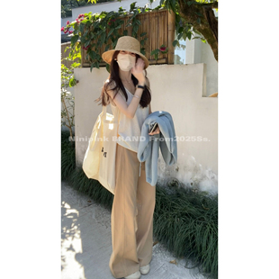 百搭纯色吊带简约背心无袖 简单 上衣宽松内搭女 新款 庄不腻夏季