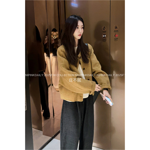 大衣 韩系绵羊毛外套宽松显瘦短款 Ninipink庄不腻自制 太妃糖