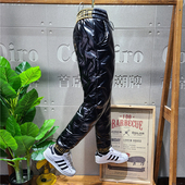 跑腿送外卖抗冷束脚裤 男士 亮面免洗防风防水保暖长裤 羽绒棉裤 冬季