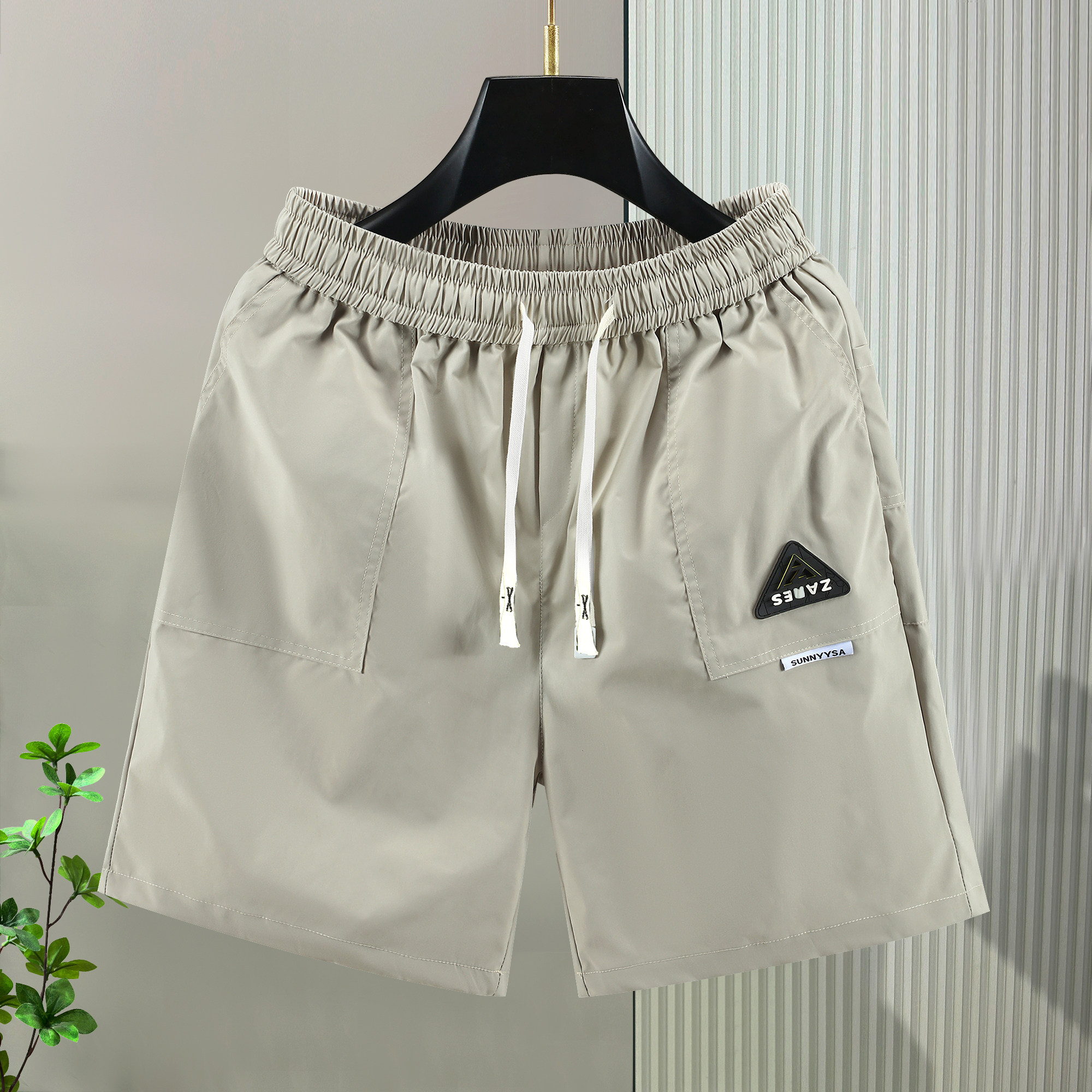 纯色休闲短裤男士夏季薄款宽松五分裤精神小伙运动中裤外穿沙滩裤