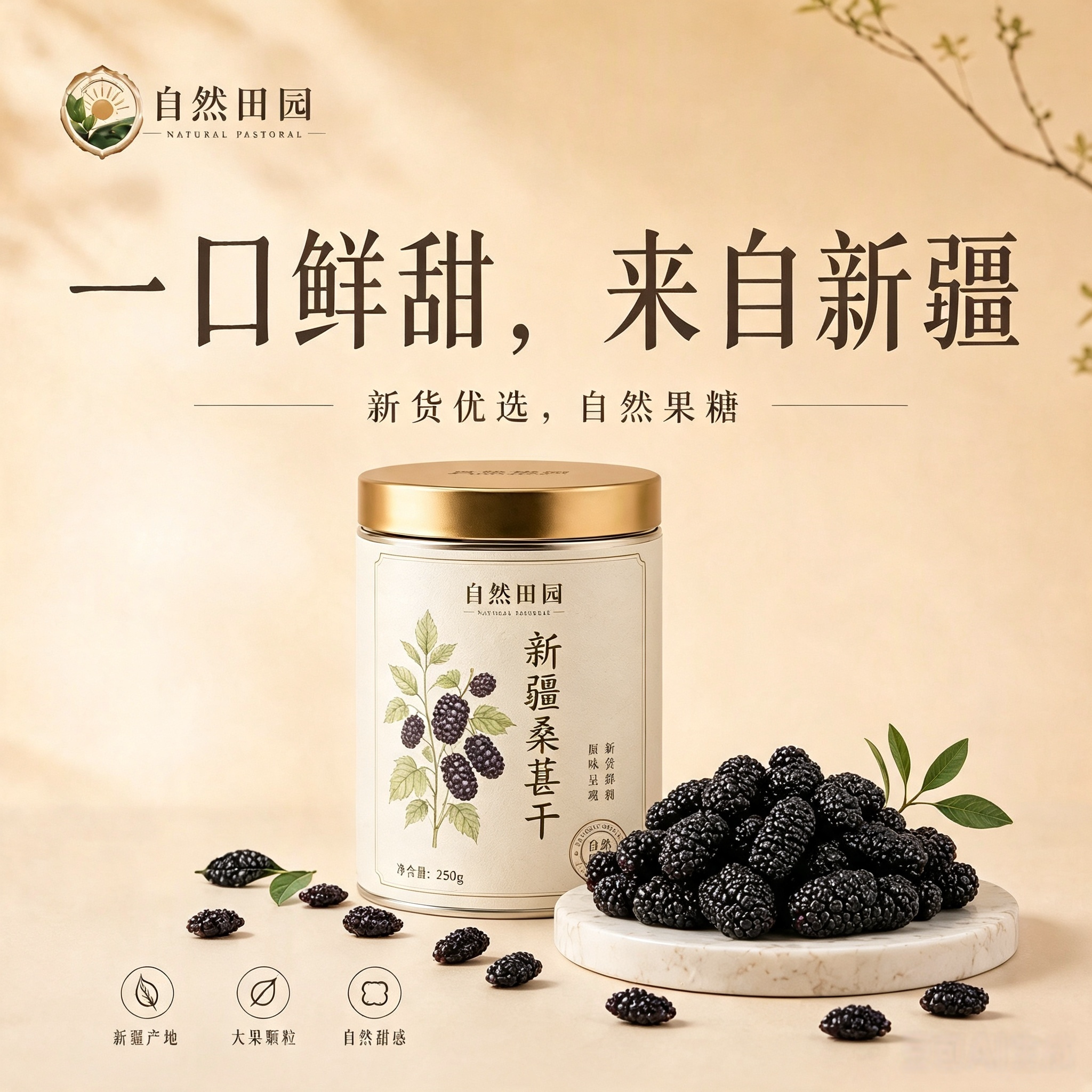 桑葚干黑桑椹特级正品官方旗舰店即食泡水无糖正宗新货黑桑葚干