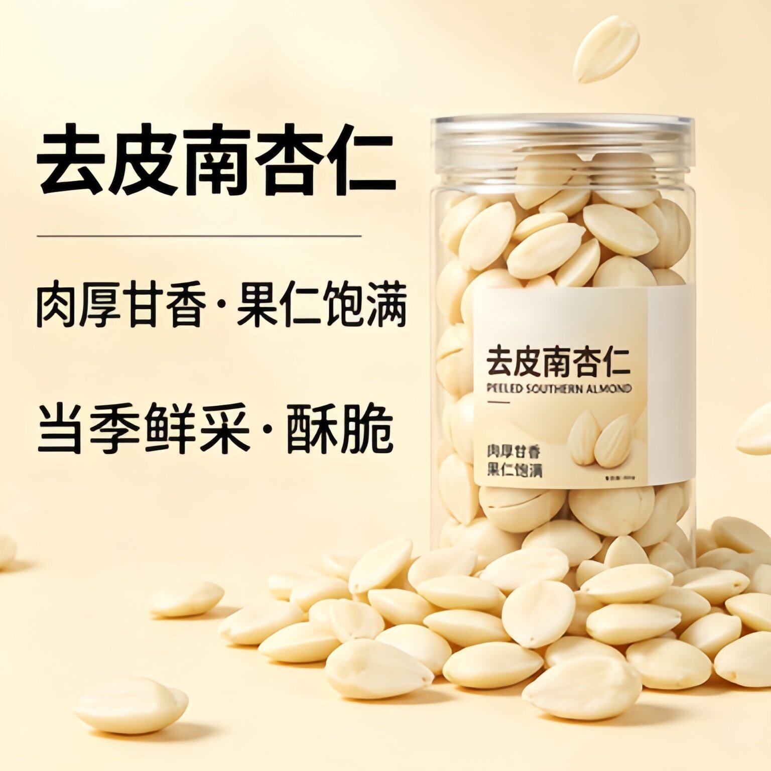 央妈推荐承德生南甜杏仁去皮新货原味无添加打豆浆食用官方旗舰店