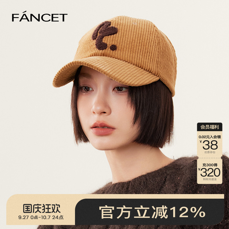 FANCET凡饰秋冬灯芯绒棒球帽