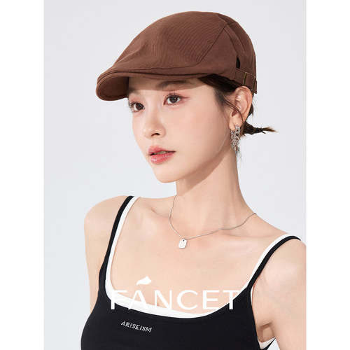FANCET秋冬复古女前进帽显脸小