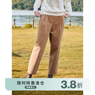 通勤学院风百搭灯芯绒收脚休闲九分长裤 固执新款 女