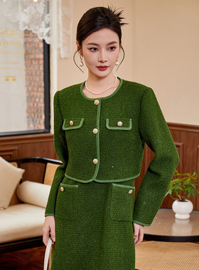 固执2023秋季新款小香风气质长袖短款外套女装40833DT08579