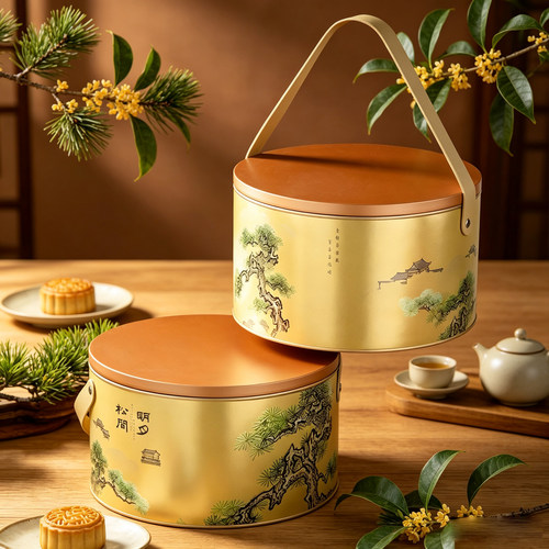 中秋礼品包装月饼双层铁盒