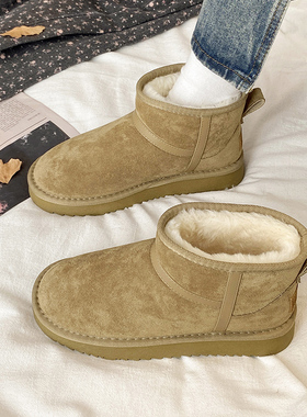 娇彤 雪地靴女2025冬新款加绒加厚防滑厚底毛毛短靴保暖棉鞋女