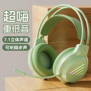 电脑头戴式 有线耳机笔记本电竞游戏通用有线耳麦带麦克风话筒女生