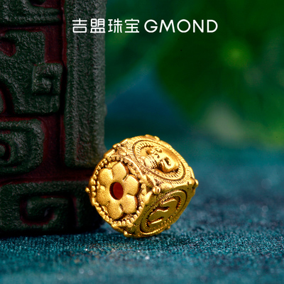 古法黄金刺骨方珠足金转运珠配件