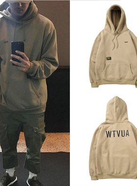 WTAPS秋冬季连帽卫衣余文乐MADNESS同款加绒宽松男士字母印花外套