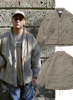 MADNESS余文乐冬季棉衣山系工装百搭男女宽松加厚V领纯色棉服外套