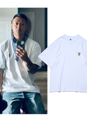 MDNS WTAPS余文乐同款短袖T恤男潮牌宽松NFT像素头像印花重磅半袖