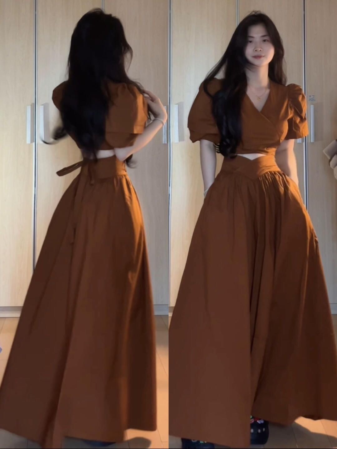 微胖MM法式复古风泡泡袖上衣两件套夏季新款高腰显瘦半身裙套装女,女装/女士精品,大码套装,淘宝优惠券,粉丝福利购,淘宝优惠卷