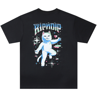 美国潮牌RIPNDIP T恤SUPERSTAR超级明星男女情侣款 贱猫中指猫短袖