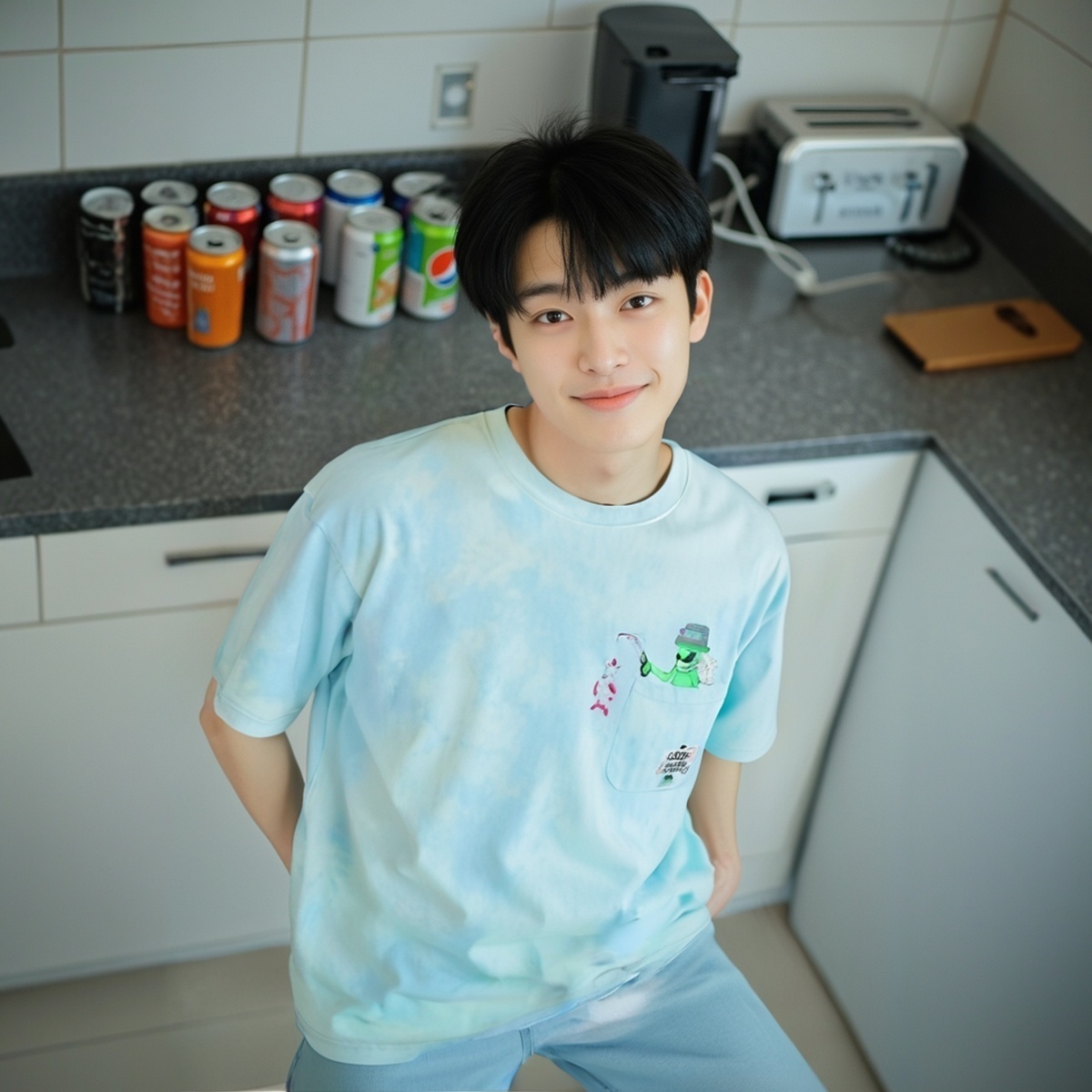 美国潮牌RIPNDIP贱猫短袖T恤 FISHING扎染口袋外星人钓鱼男女同款