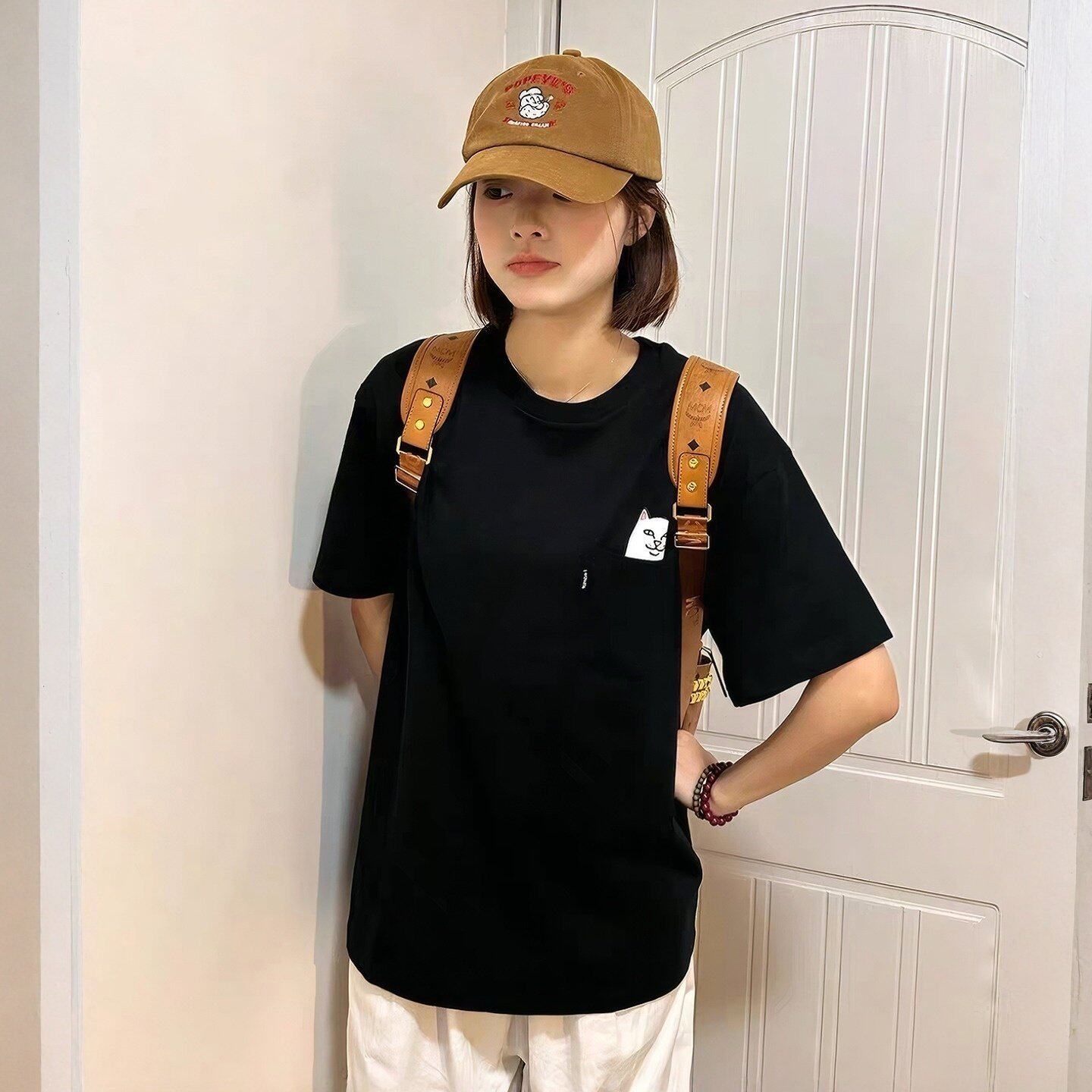 美国潮牌RIPNDIP贱猫中指猫纯棉短袖T恤休闲经典口袋猫男女情侣款