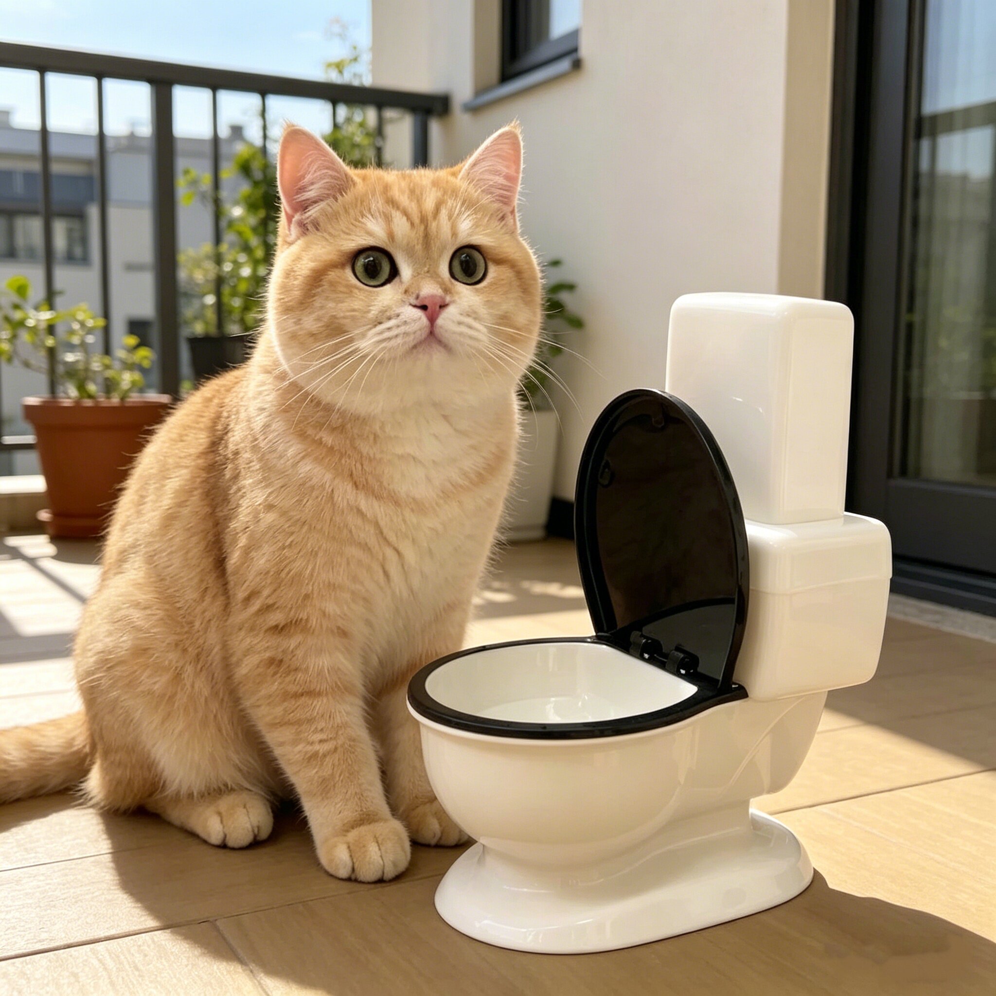 猫咪马桶自动喂水器水盆宠物用品饮水机小型犬狗狗创意喝水碗搞笑