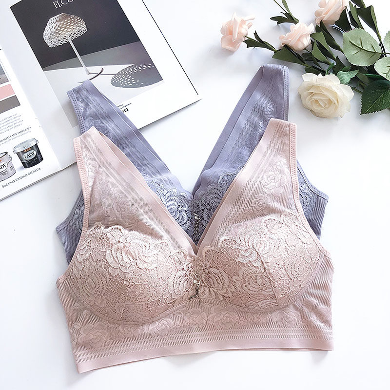 大码内衣大胸显小无钢圈无痕美背背心式胖mm200斤薄款睡眠文胸女