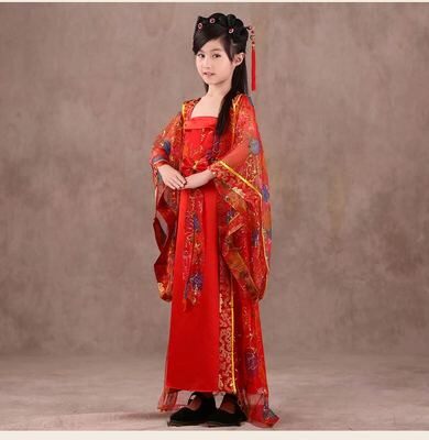 儿童汉服唐朝公主贵妃女国学服超仙三字经弟子规演出书童表演服新