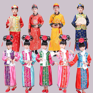 女童还珠格格演出服男童阿哥贝勒清朝宫廷满族女孩服装民族风秋冬