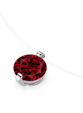 2克拉红色隐形项链人鱼的眼泪2025年新款925纯银网红同款锆石吊坠