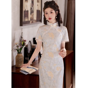 连衣裙3568 贝佳斯复古民国旗袍改良年轻款 少女新中式 旗袍夏季