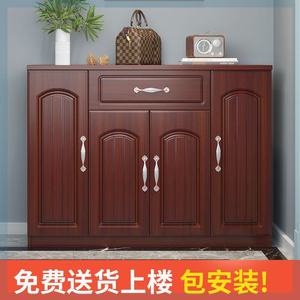 红色红木色鞋柜多功能门口靠墙收纳储物柜网红多功能门厅柜家用