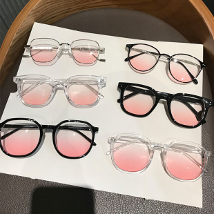 腮红素颜眼镜纯欲女款墨镜TR配近视有度数镜片大框装饰显瘦太阳镜