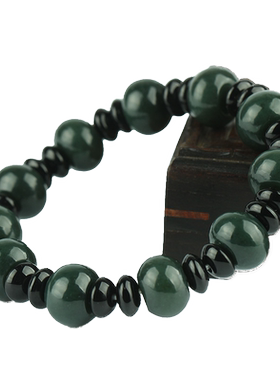 男款算盘珠平安扣附证书玉石手链