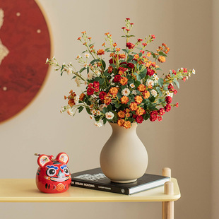 陶瓷花瓶插芍药玫瑰花专用花瓶多头网红爆款高级感客厅卧室大肚