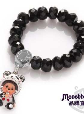 Monchhichi/萌趣趣手链女日韩简约黑天鹅半宝石串珠饰品B021C01