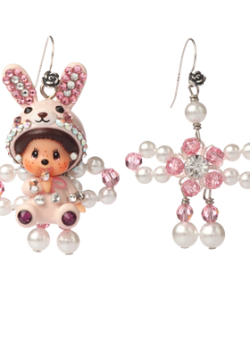 monchhichi/萌趣趣长款礼物耳环