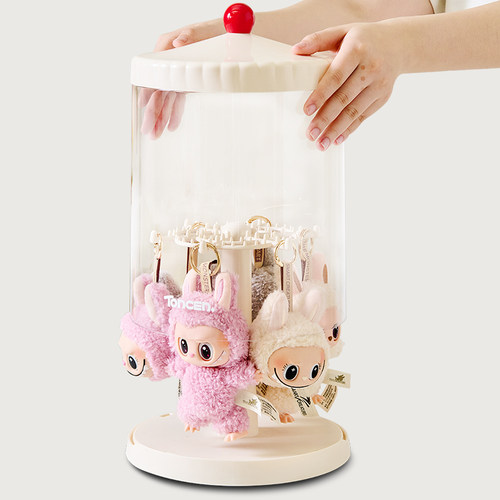 拉布布毛绒玩偶挂件展示手办盒