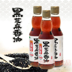 包邮安徽池州龙溪一滴香黑芝麻香油405mlX3瓶 压榨工艺纯黑芝麻油