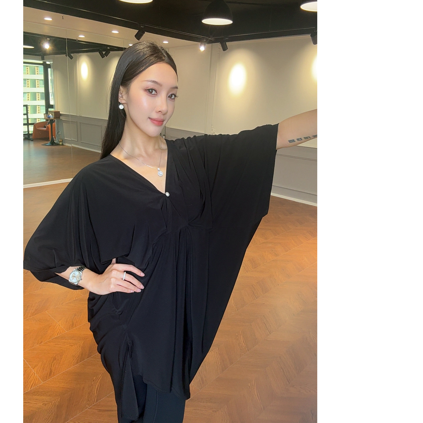 ZS前侧开叉 拉丁舞服装女成人舞服连衣裙套装宽松流苏练功服 L611