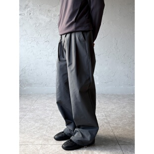 垂坠立体剪裁结构廓形 双褶松紧阔腿休闲西裤 MRDONG韩国代购 男装