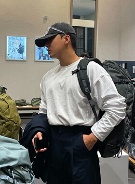 MRDONG韩国代购男装about宽松纯色长袖T恤落肩版型四季基础百搭