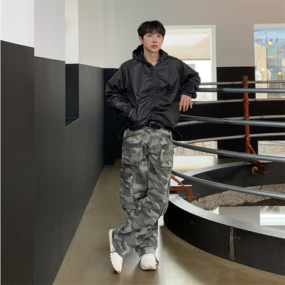 韩国男装工装水洗迷彩高品休闲裤