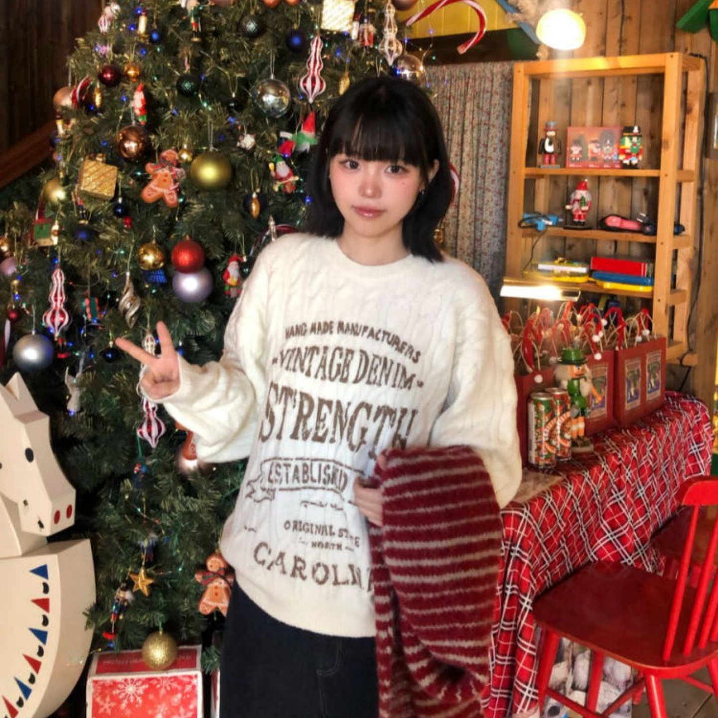 MRDONG韩国代购男装复古字母麻花针织毛衣厚实保暖宽版男女同款