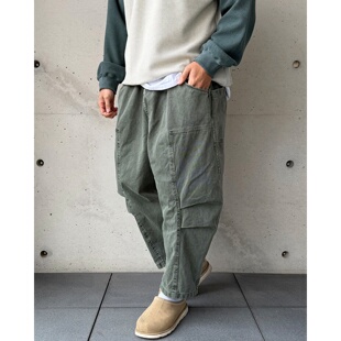 抽绳宽松立体剪裁 高奢孔雀后染气球锥形休闲裤 MRDONG韩国代购 男装