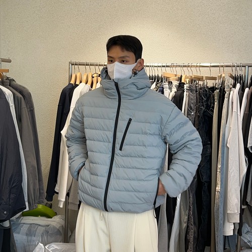 韩国男装蓬松鸭绒连帽轻量羽绒服