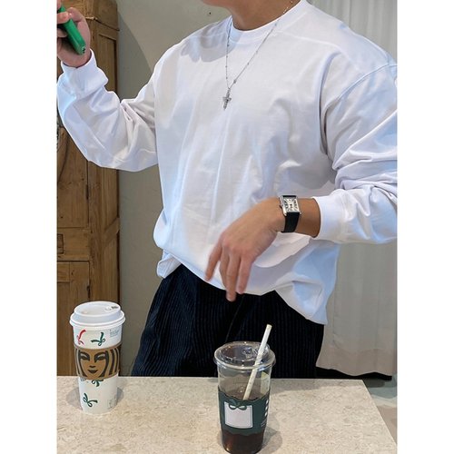 韩国代购秋冬基础款纯色保暖T恤